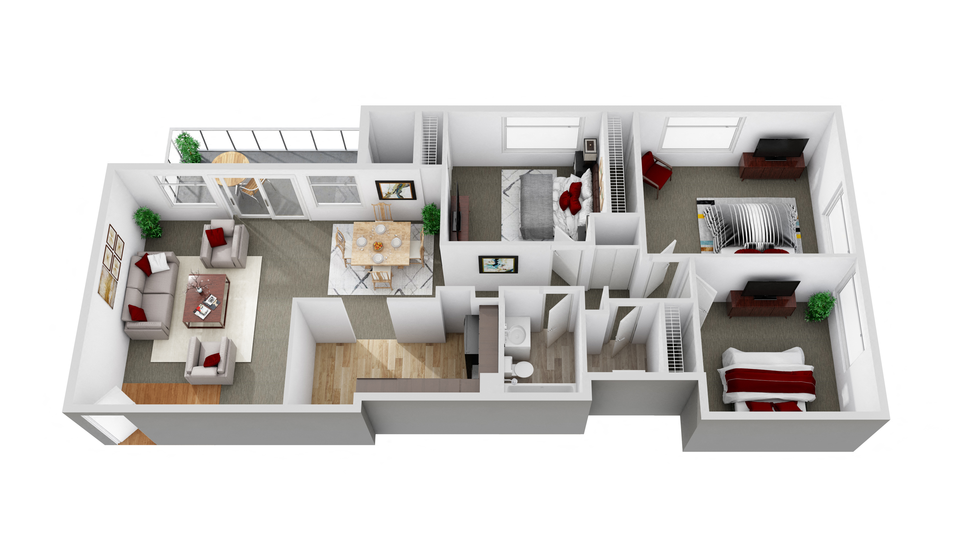 Floor plan for 3 beds, 1.5 baths, 1120 sqft